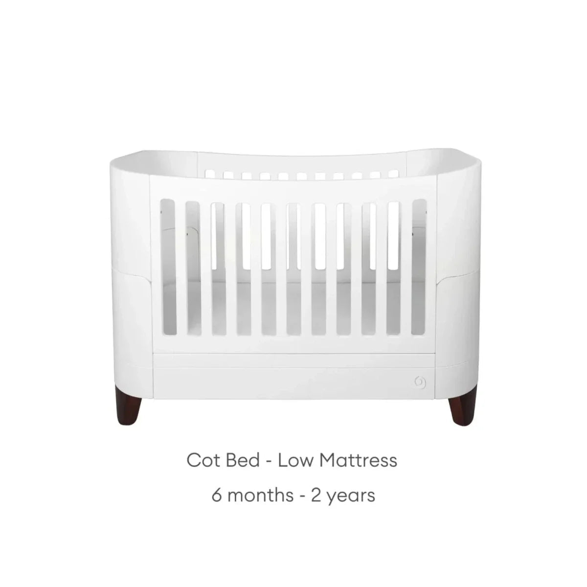 Gaia Baby Serena Cot Bed and Bedside Crib Set - White/Walnut | Luxury Home Accessories | Heulog Glow
