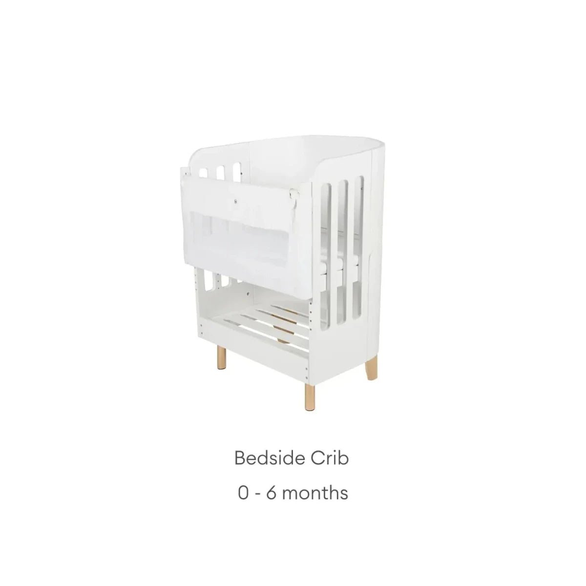 Gaia Baby Serena Cot Bed and Bedside Crib - White/Natural | Luxury Home Accessories | Heulog Glow