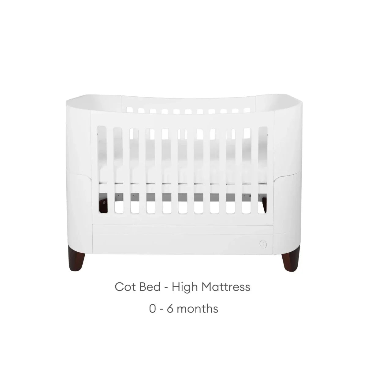 Gaia Baby Serena Cot Bed and Bedside Crib - White/Walnut | Luxury Home Accessories | Heulog Glow