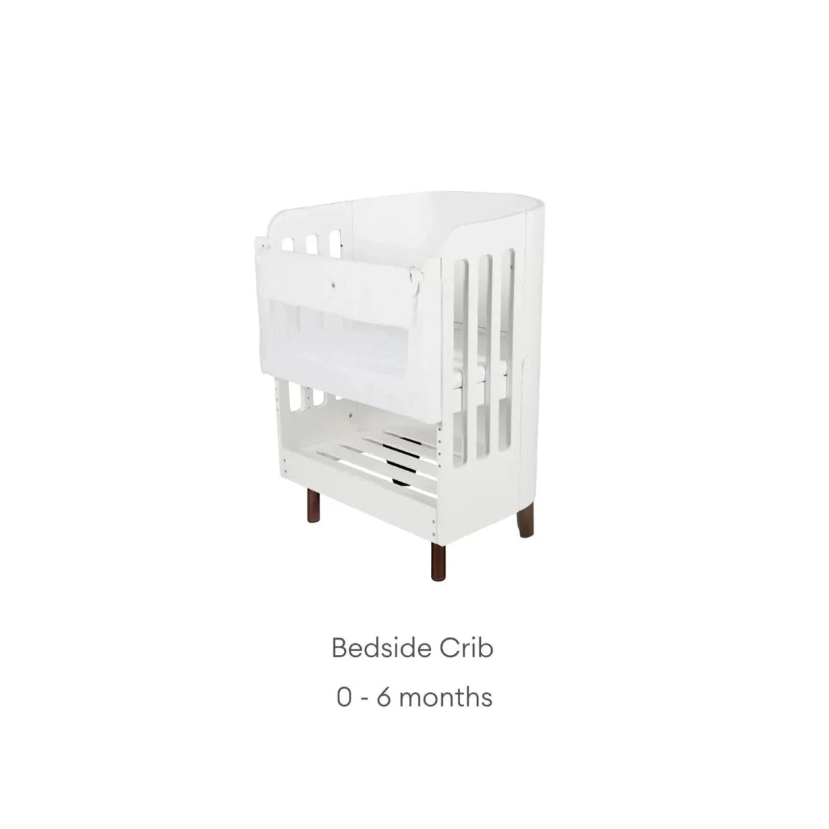 Gaia Baby Serena Cot Bed and Bedside Crib - White/Walnut | Luxury Home Accessories | Heulog Glow