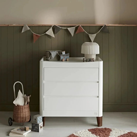 Gaia Baby Serena Dresser - White/Walnut | Luxury Home Accessories | Heulog Glow