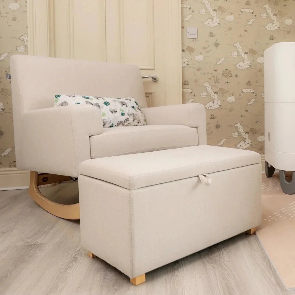 Gaia Baby Serena Footstool - Oat | Luxury Home Accessories | Heulog Glow