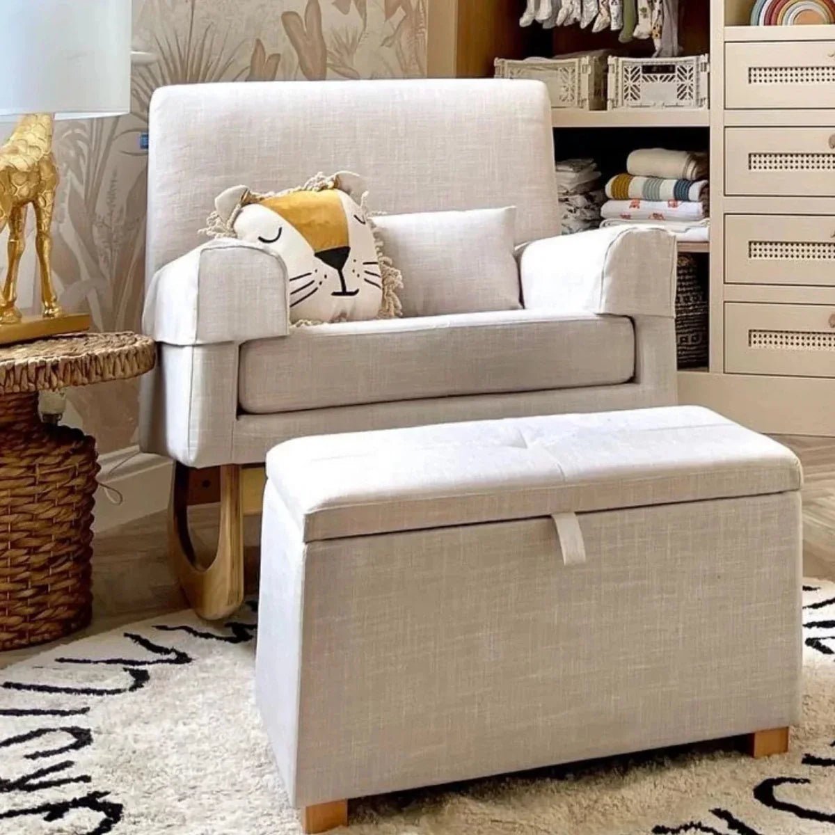 Gaia Baby Serena Footstool - Oat | Luxury Home Accessories | Heulog Glow