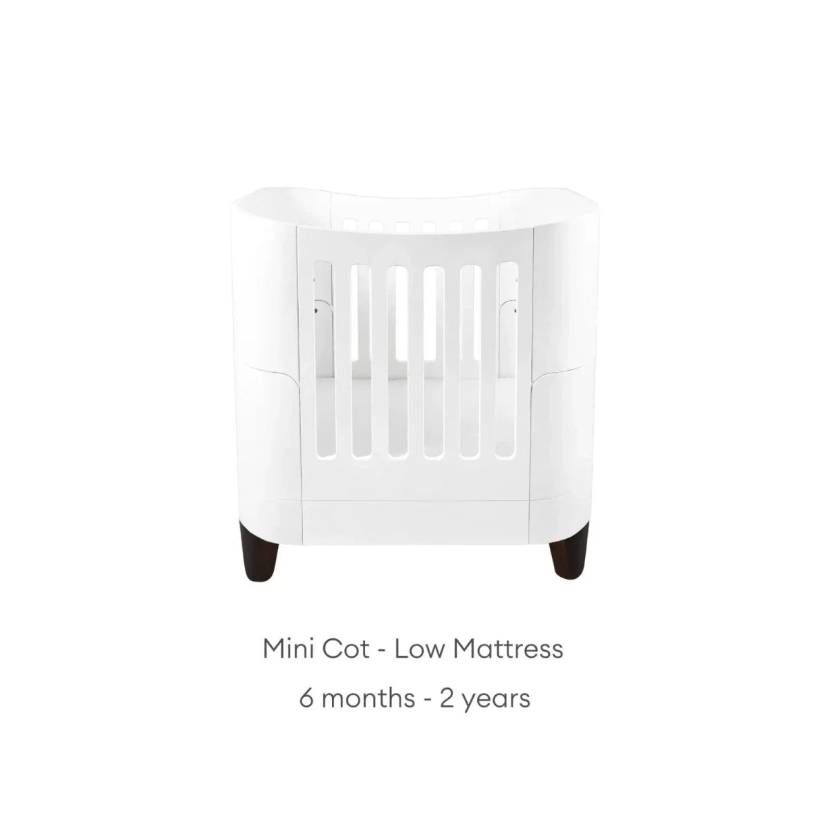 Gaia Baby Serena Mini Cot Bed - White/Walnut | Luxury Home Accessories | Heulog Glow
