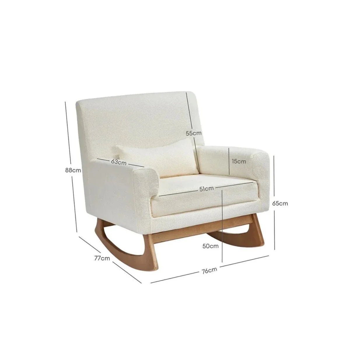 Gaia Baby Serena Rocking & Nursing Chair - Chalk Boucle | Luxury Home Accessories | Heulog Glow