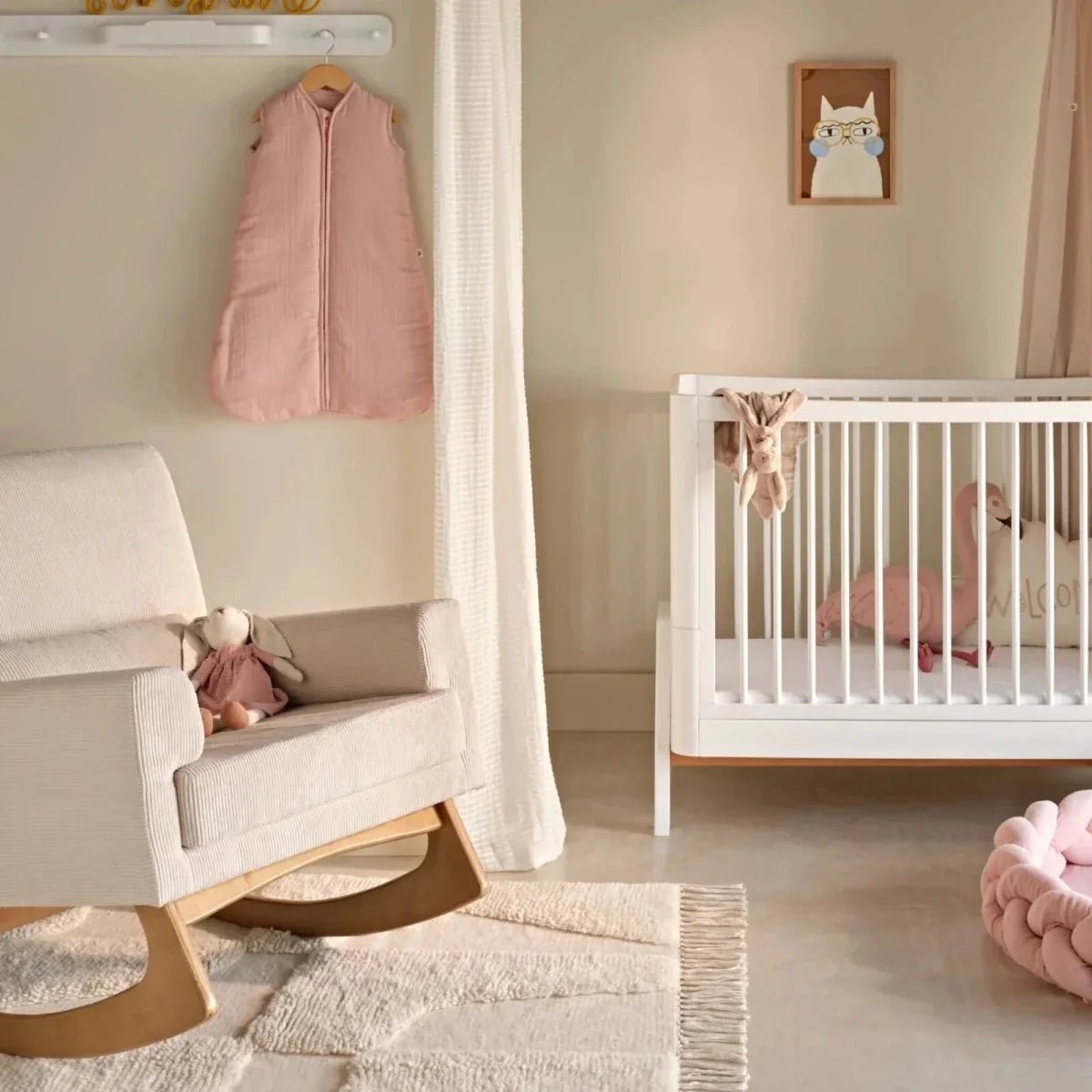 Gaia Baby Serena Rocking & Nursing Chair - Ecru Corduroy | Luxury Home Accessories | Heulog Glow