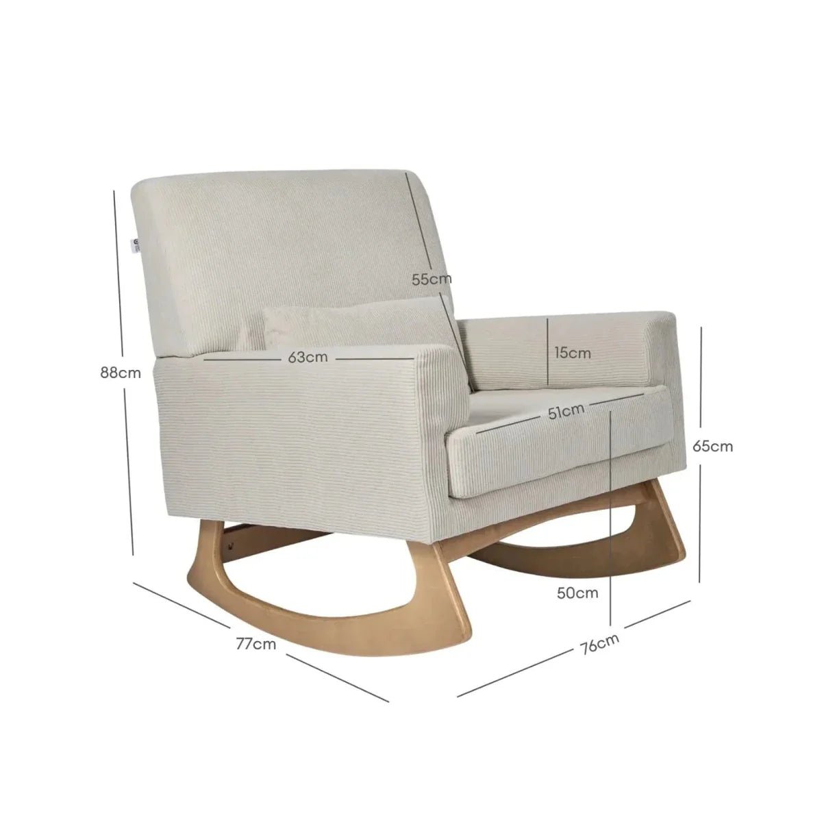 Gaia Baby Serena Rocking & Nursing Chair - Ecru Corduroy | Luxury Home Accessories | Heulog Glow