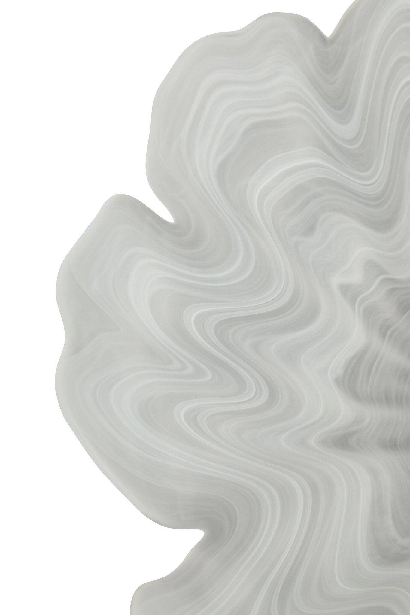 Galene Fluted White Glass Plate | Luxury Home Accessories | Heulog Glow