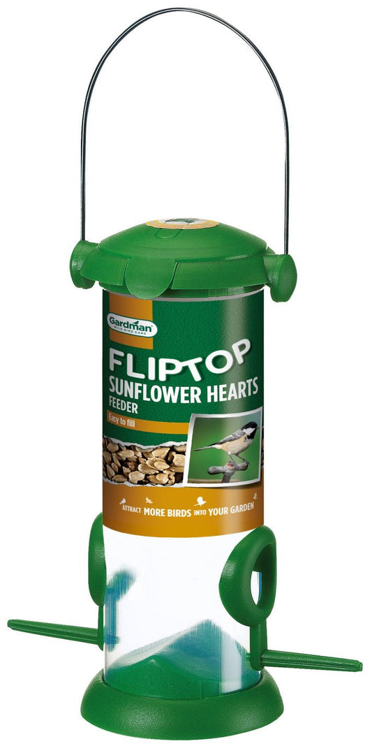 Gardman Flip Top Sunflower Heart Feeder (WITH 1KG SUNFLOWER HEARTS) | Luxury Home Accessories | Heulog Glow