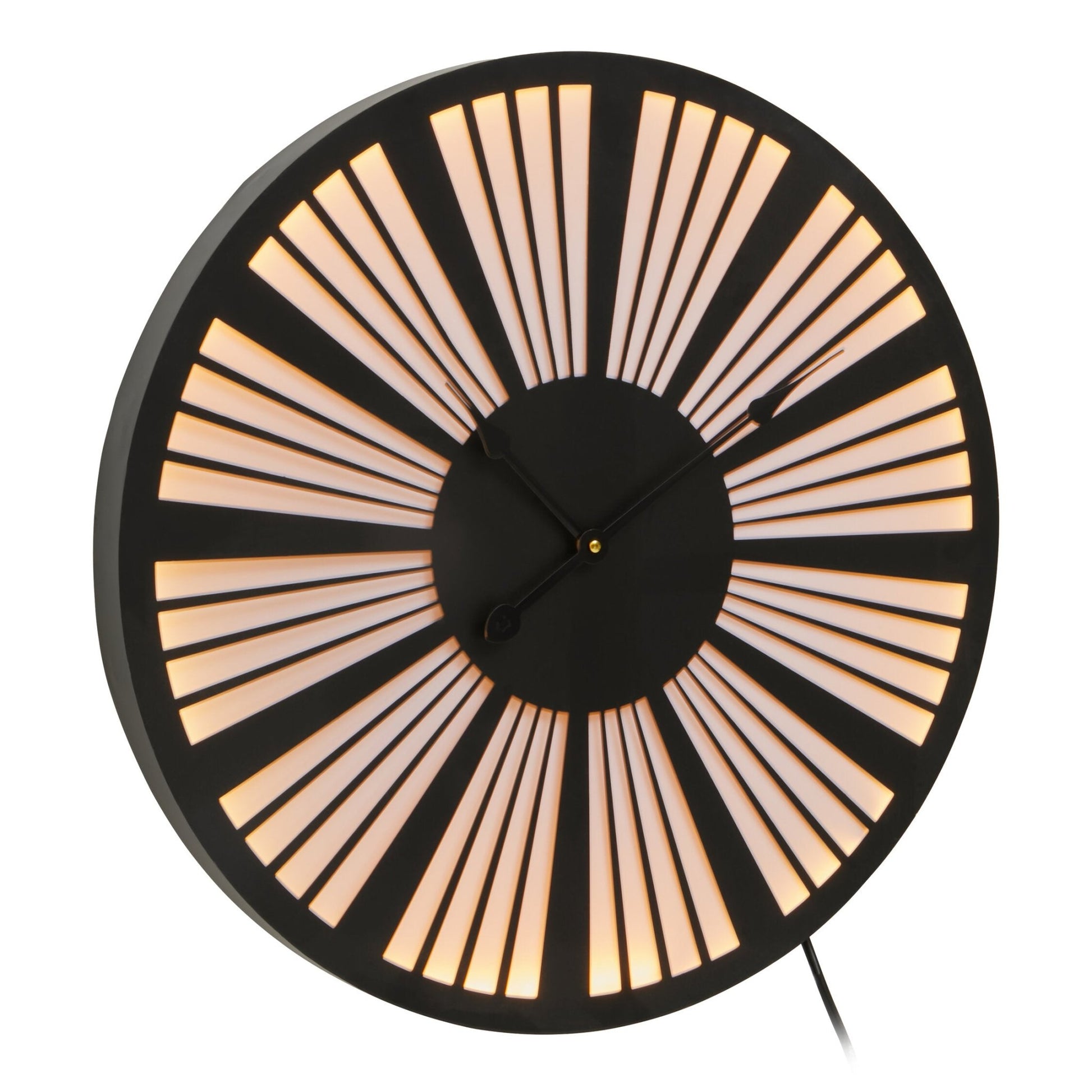 Genova 60cm Dia Small Black and White LED Wall Clock | Luxury Home Accessories | Heulog Glow