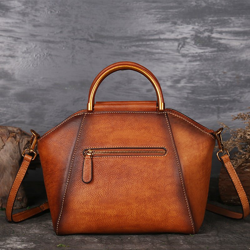Genuine Embossed Leather Messenger Top Handle Bag Retro Handbag Totem Pattern High Quality Natural Skin Women Shoulder Tote Bags | Luxury Home Accessories | Heulog Glow