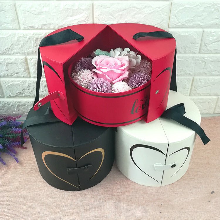 Gift Box Valentine's Day Side Opening Round Paper Gift Box For Holding | Luxury Home Accessories | Heulog Glow