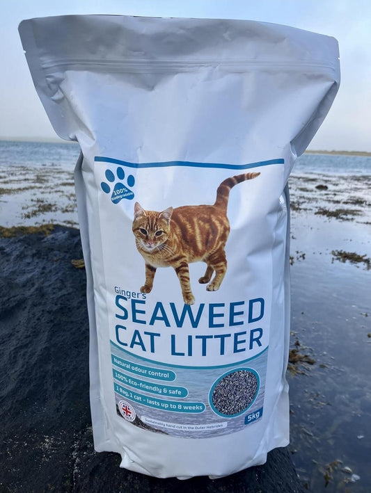 Ginger's Seaweed Cat Litter, Natural Odour Control, Dust free 5kg | Luxury Home Accessories | Heulog Glow