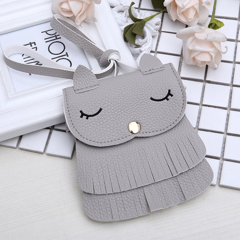Girls change small bag children bags Pu all-match creative Xiekua package small fox tassel bag | Luxury Home Accessories | Heulog Glow