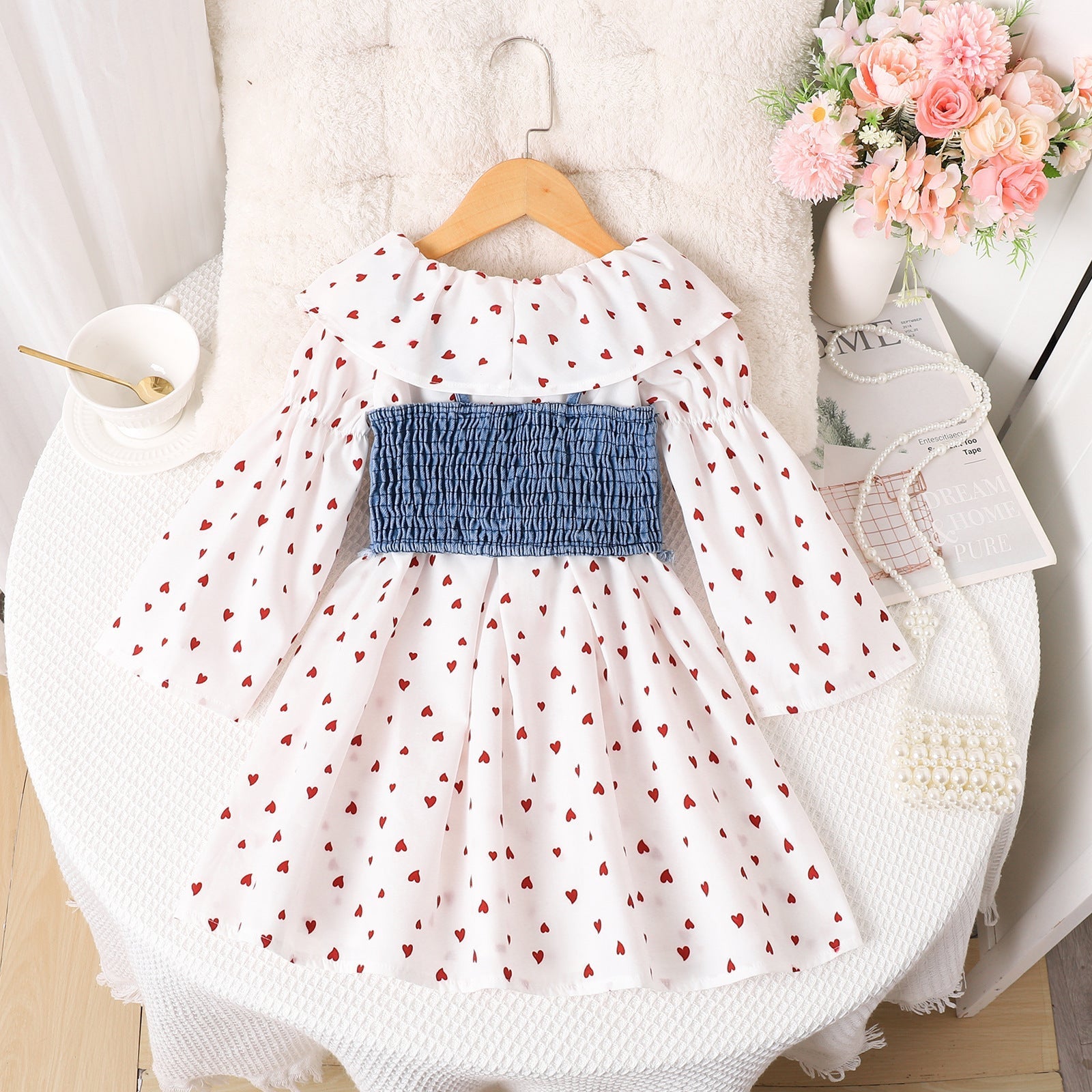 Girl's Printed Long Sleeve Dress Two-piece Set | Luxury Home Accessories | Heulog Glow