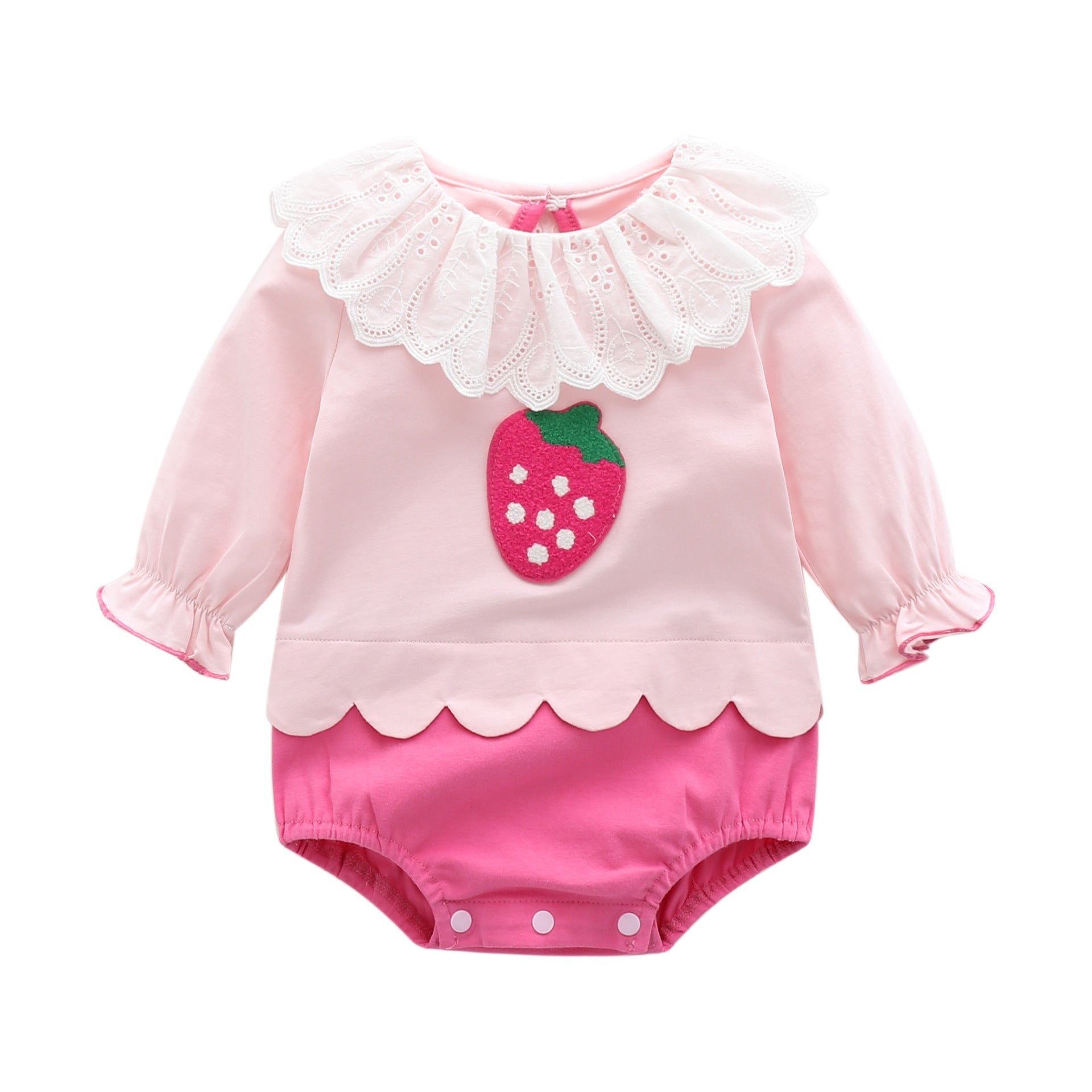 Girls' Strawberry Long-Sleeve Romper For Babies | Luxury Home Accessories | Heulog Glow