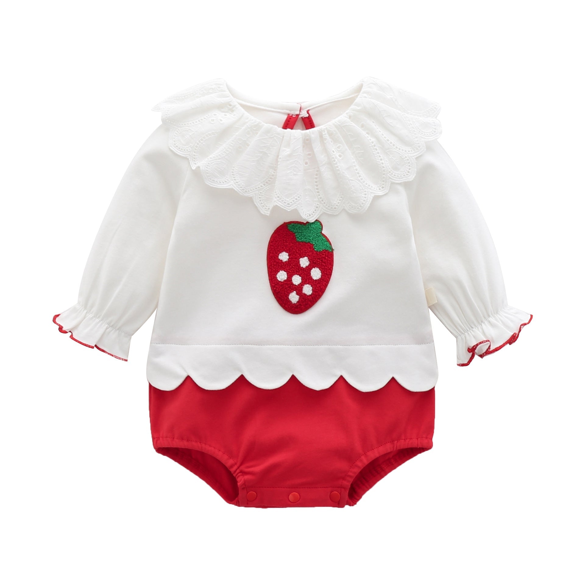 Girls' Strawberry Long-Sleeve Romper For Babies | Luxury Home Accessories | Heulog Glow