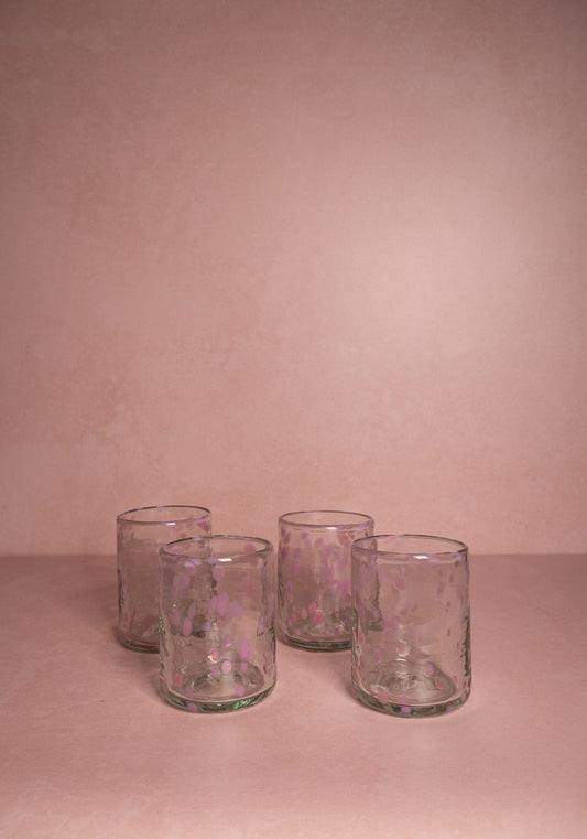 Louisa Confetti Tumbler, Pink - Set of 4