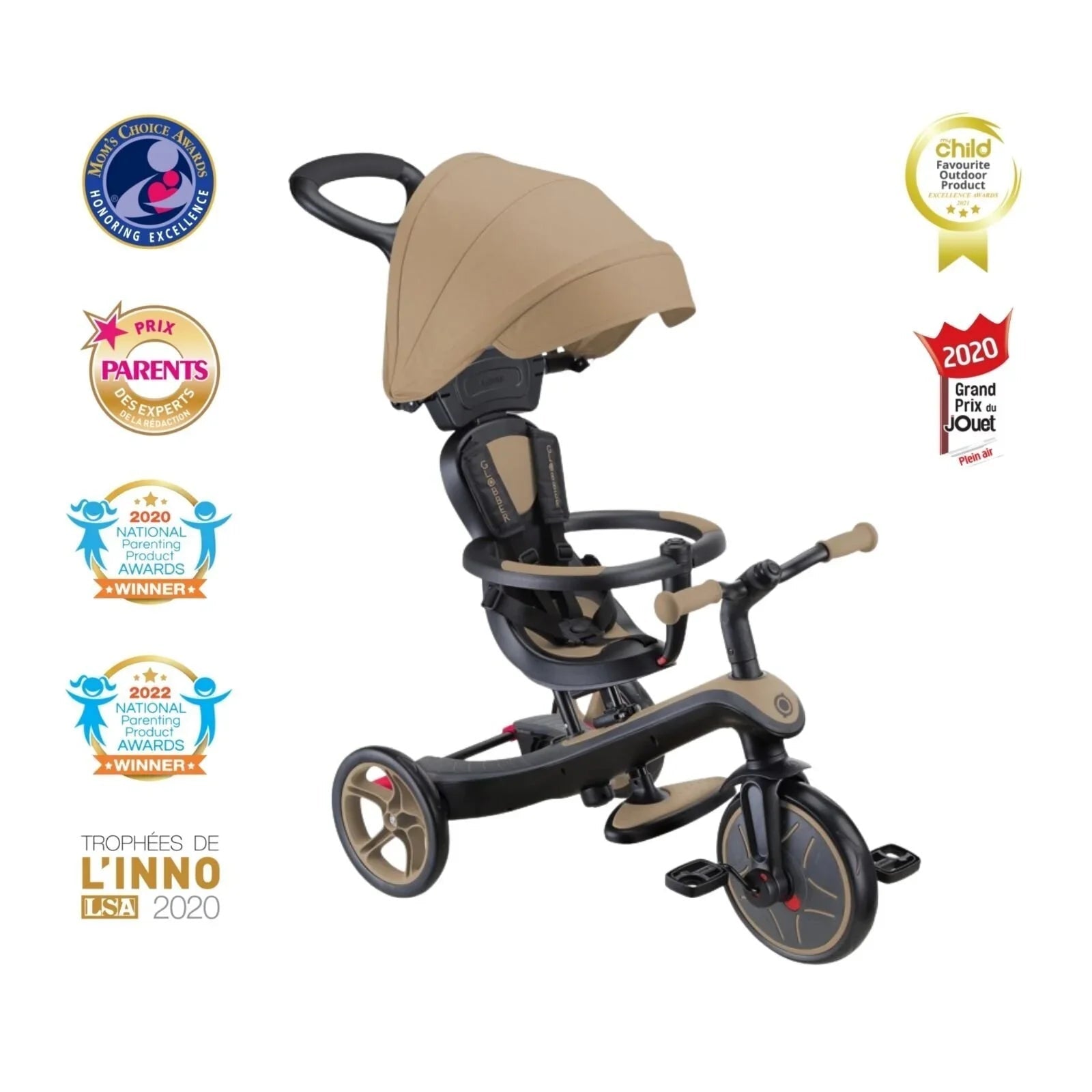 Globber Explorer Trike 4-in-1 - Sand | Luxury Home Accessories | Heulog Glow