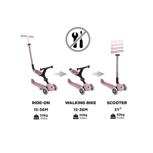 Globber Go Up Active Lights Eco Scooter - Berry | Luxury Home Accessories | Heulog Glow