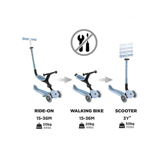 Globber Go Up Active Lights Eco Scooter - Blueberry | Luxury Home Accessories | Heulog Glow