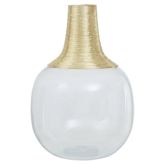 Glynn Glass And Gold Large Vase | Luxury Home Accessories | Heulog Glow