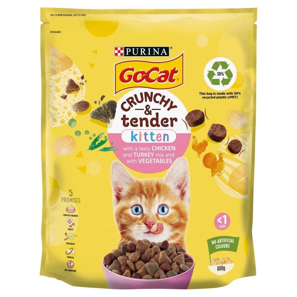 Go-Cat Crunchy & Tender Kitten Chicken, Turkey & Veg 800g | Luxury Home Accessories | Heulog Glow