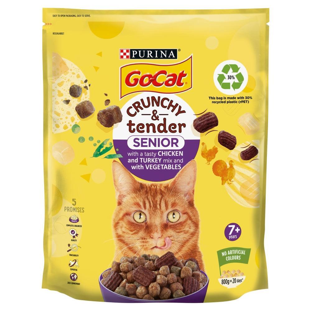 Go-Cat Crunchy & Tender Senior Chicken Turkey & Veg 800g | Luxury Home Accessories | Heulog Glow