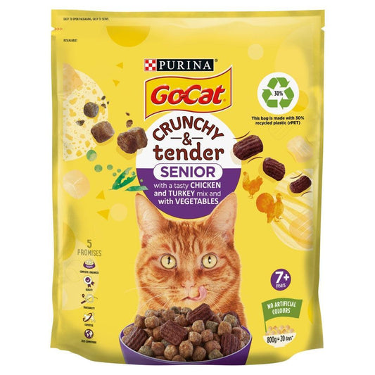 Go-Cat Crunchy & Tender Senior Chicken Turkey & Veg 800g | Luxury Home Accessories | Heulog Glow