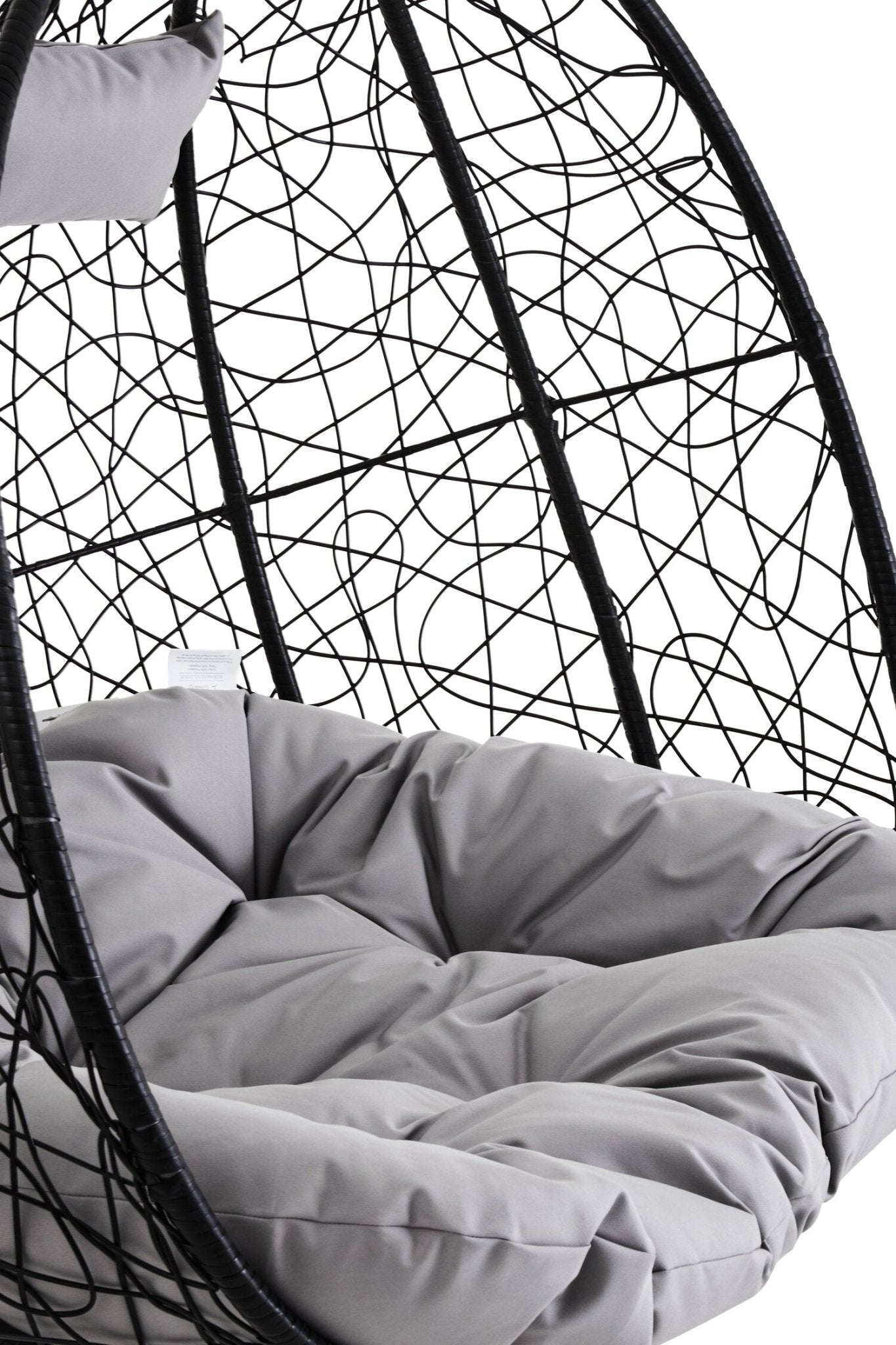 Goa Black Rattan Effect Double Hanging Chair | Luxury Home Accessories | Heulog Glow
