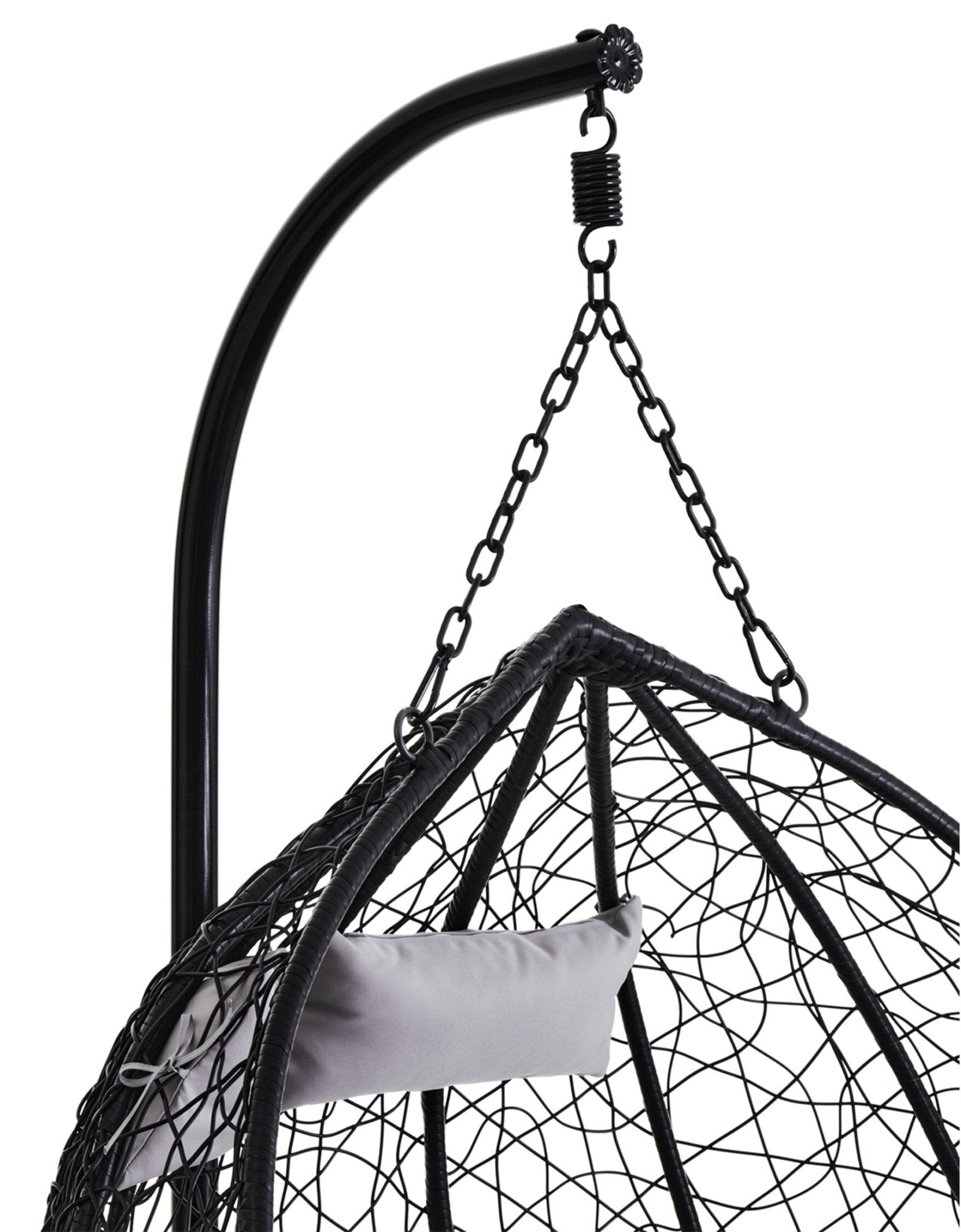 Goa Black Rattan Effect Double Hanging Chair | Luxury Home Accessories | Heulog Glow