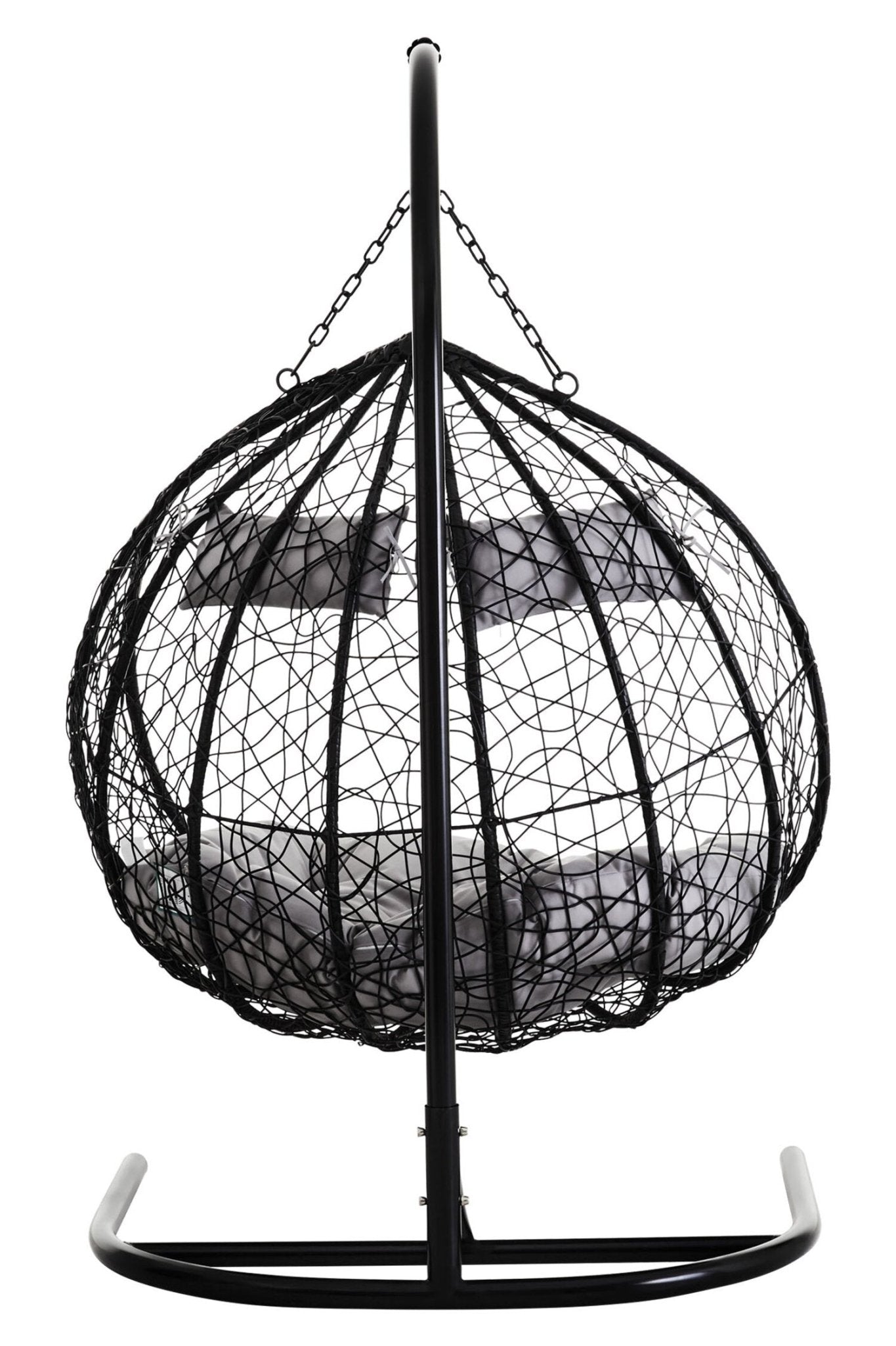 Goa Black Rattan Effect Double Hanging Chair | Luxury Home Accessories | Heulog Glow