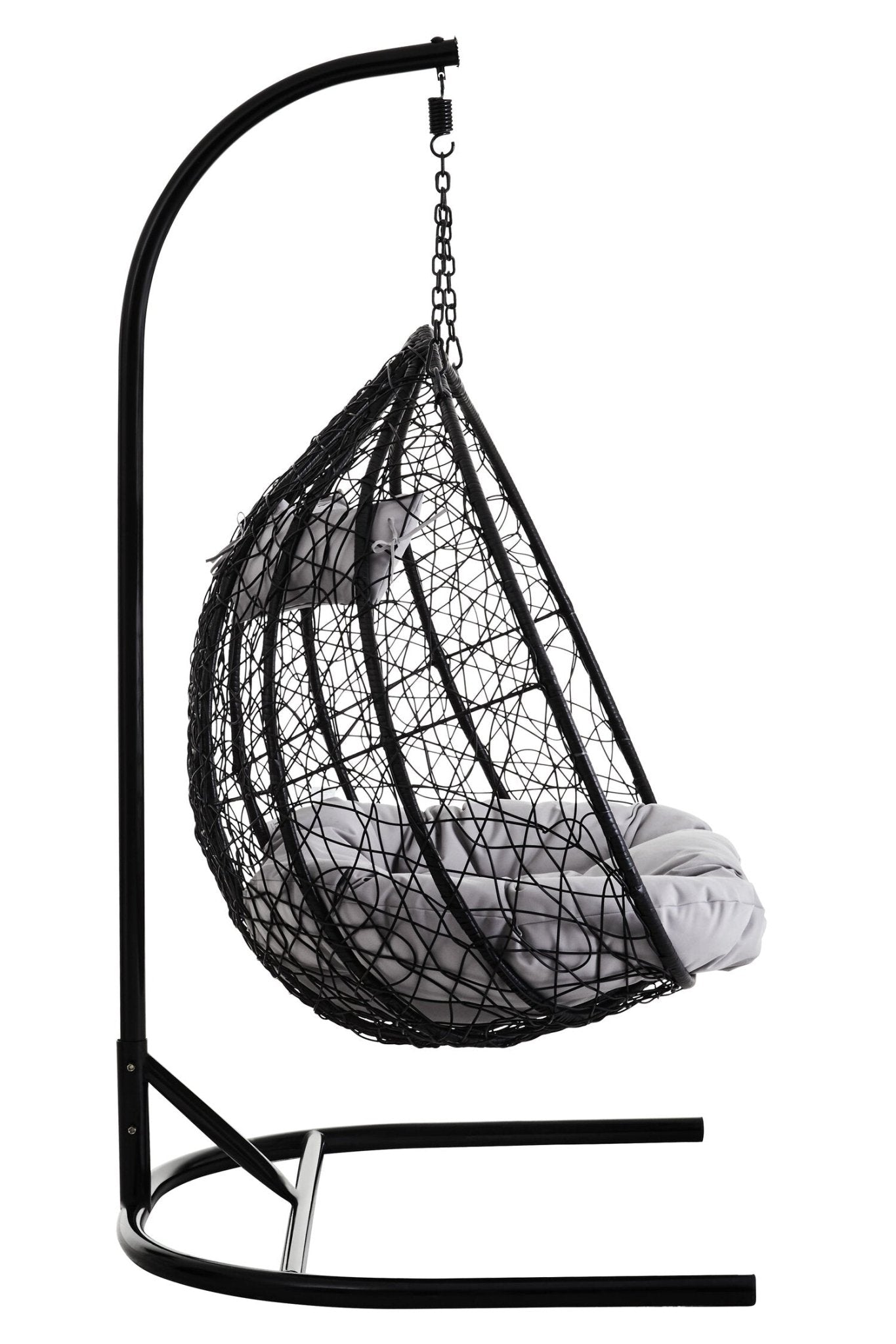 Goa Black Rattan Effect Double Hanging Chair | Luxury Home Accessories | Heulog Glow