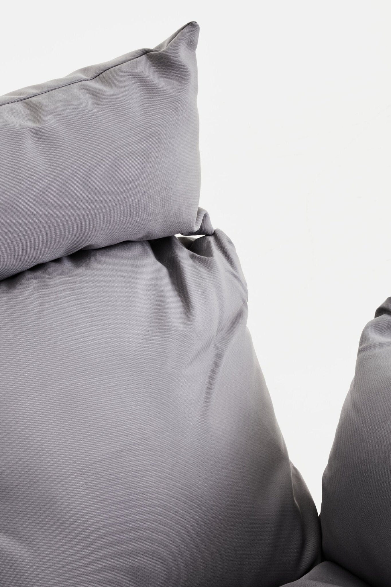 Goa Clear Swing Chair With Grey Cushions | Luxury Home Accessories | Heulog Glow