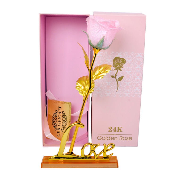 Gold Foil Rose Creative Valentine's Day Gift | Luxury Home Accessories | Heulog Glow