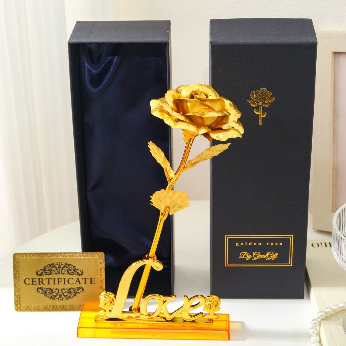 Gold Foil Rose Creative Valentine's Day Gift | Luxury Home Accessories | Heulog Glow