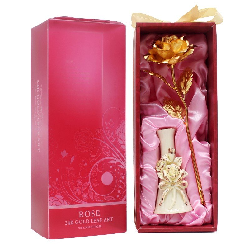 Gold Foil Rose Creative Valentine's Day Gift | Luxury Home Accessories | Heulog Glow
