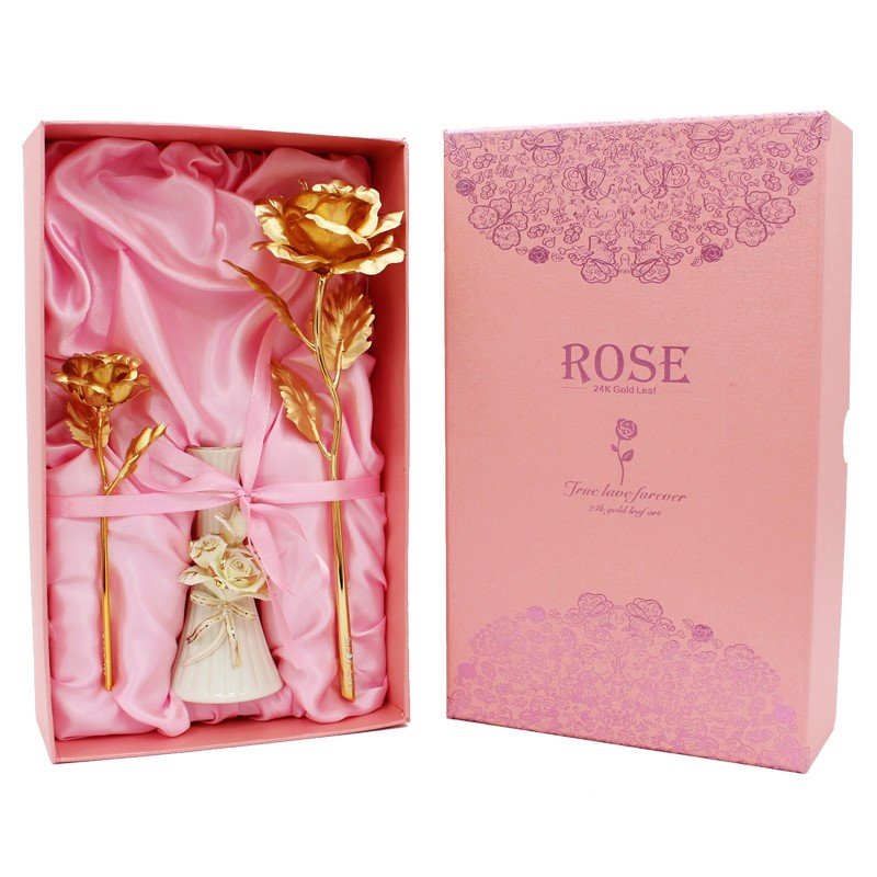 Gold Foil Rose Creative Valentine's Day Gift | Luxury Home Accessories | Heulog Glow