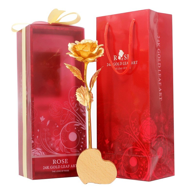 Gold Foil Rose Creative Valentine's Day Gift | Luxury Home Accessories | Heulog Glow