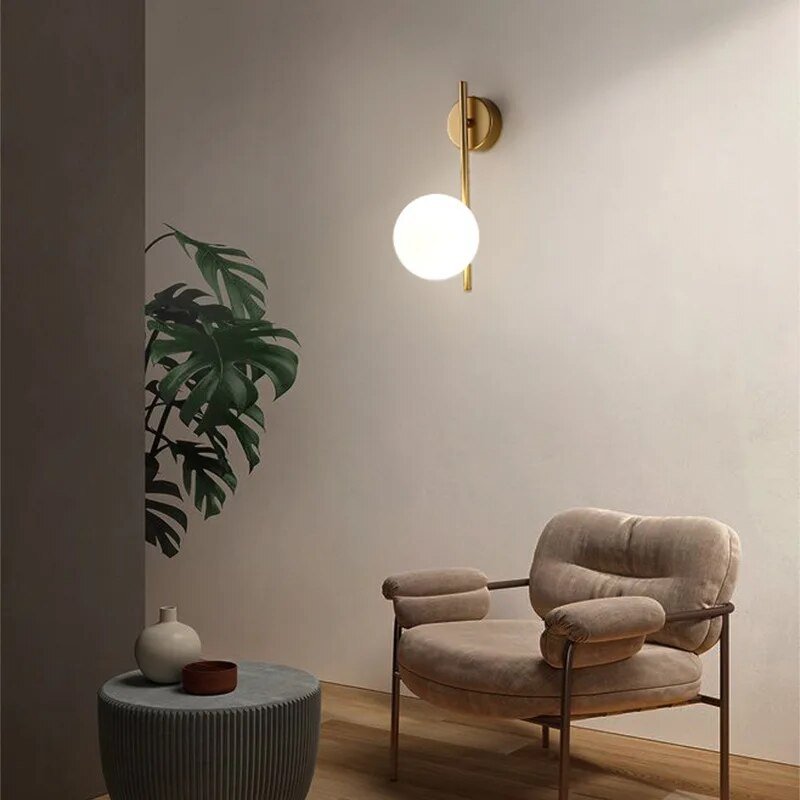 Gold Globe Wall Lamp - Luxury Bedroom Living Room Light Fixture | Luxury Home Accessories | Heulog Glow