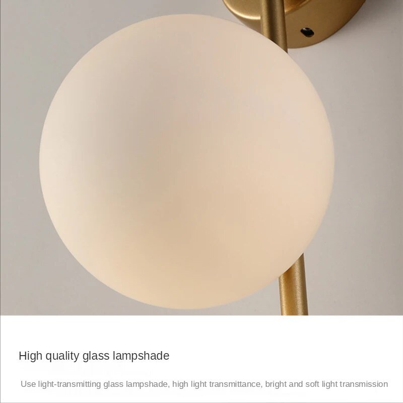 Gold Globe Wall Lamp - Luxury Bedroom Living Room Light Fixture | Luxury Home Accessories | Heulog Glow