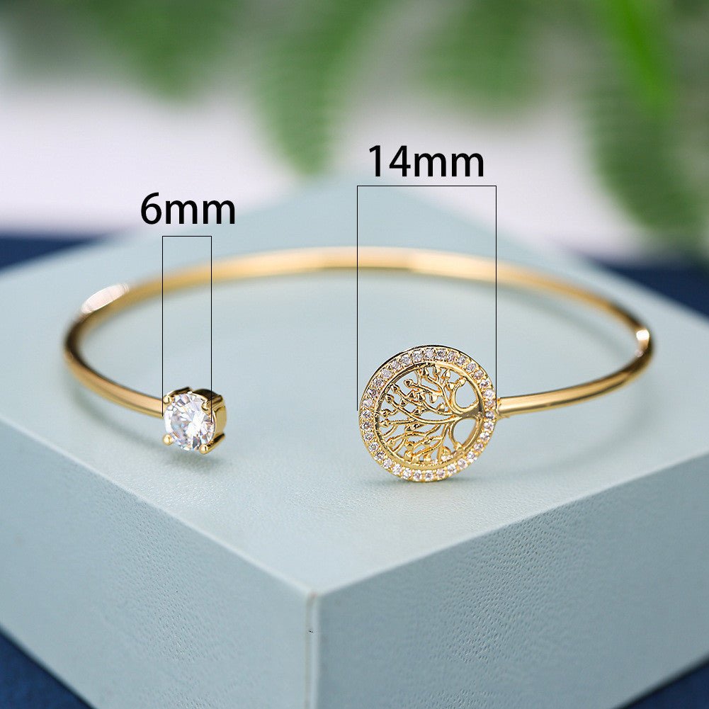 Gold Hope Tree White Diamond Bracelet Women Elegant Retro Style Jewelry | Luxury Home Accessories | Heulog Glow
