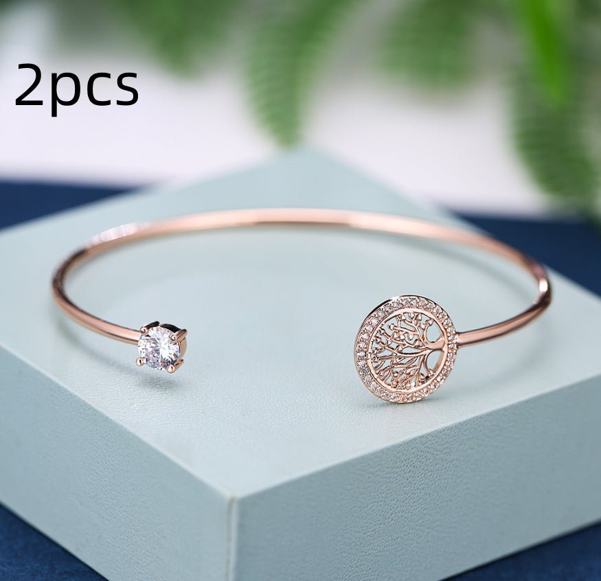 Gold Hope Tree White Diamond Bracelet Women Elegant Retro Style Jewelry | Luxury Home Accessories | Heulog Glow