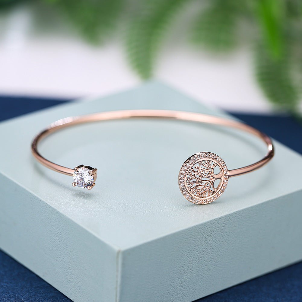 Gold Hope Tree White Diamond Bracelet Women Elegant Retro Style Jewelry | Luxury Home Accessories | Heulog Glow