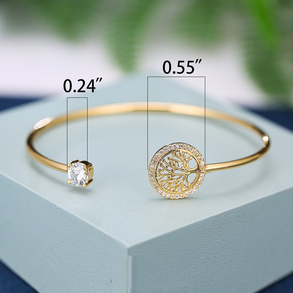 Gold Hope Tree White Diamond Bracelet Women Elegant Retro Style Jewelry | Luxury Home Accessories | Heulog Glow