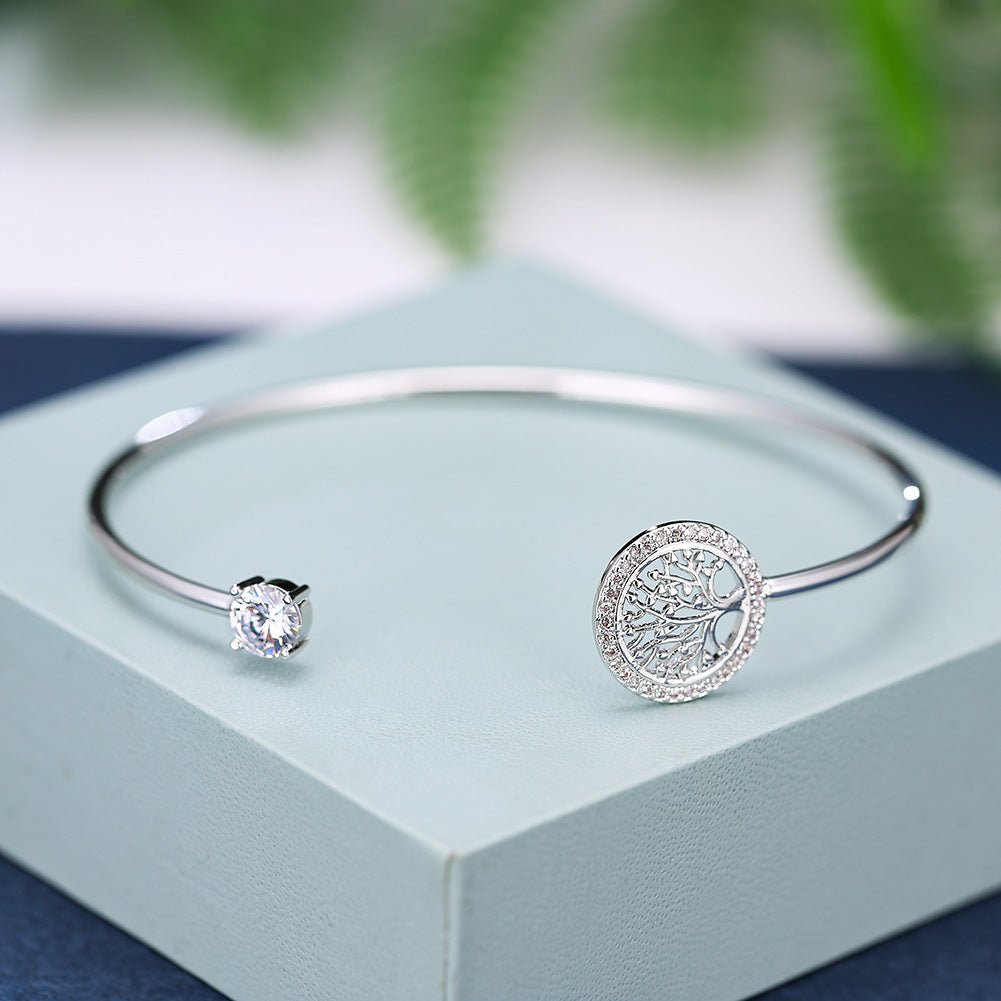 Gold Hope Tree White Diamond Bracelet Women Elegant Retro Style Jewelry | Luxury Home Accessories | Heulog Glow