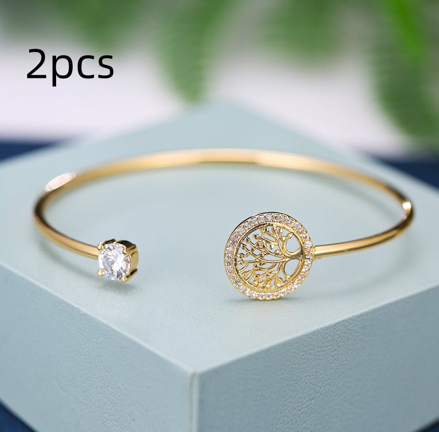 Gold Hope Tree White Diamond Bracelet Women Elegant Retro Style Jewelry | Luxury Home Accessories | Heulog Glow