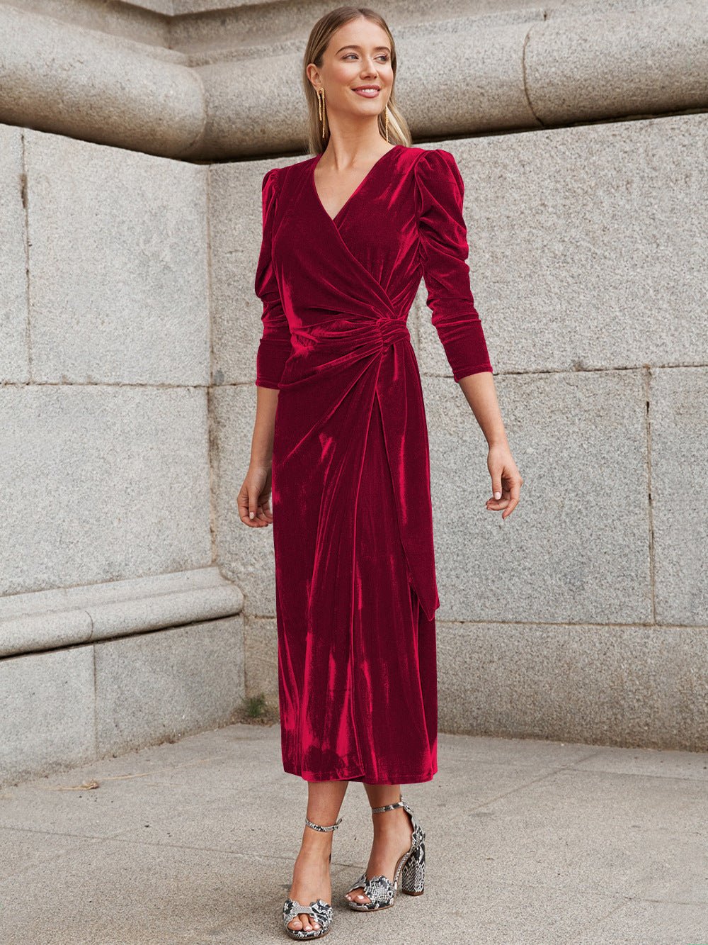 Gold Velvet High Sense Dress Elegant Temperament | Luxury Home Accessories | Heulog Glow