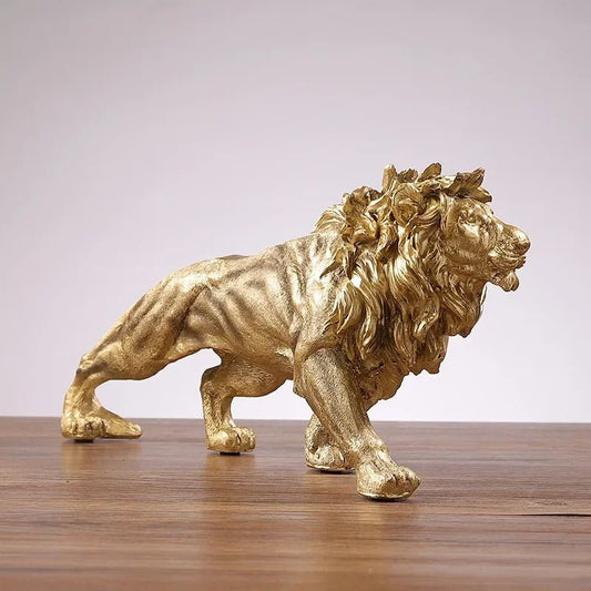 Golden Lion King Resin Ornament | Luxury Home Accessories | Heulog Glow