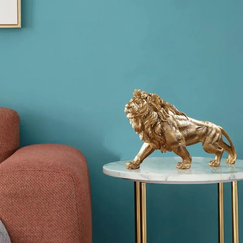 Golden Lion King Resin Ornament | Luxury Home Accessories | Heulog Glow